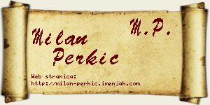 Milan Perkić vizit kartica